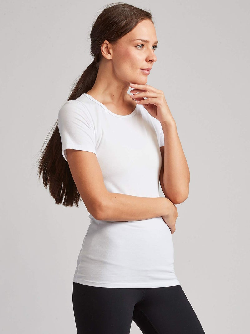 Kalon Women's 4-Pack Scoop Neck T-Shirt Base Layer (X-Large, Basics) - Image 4